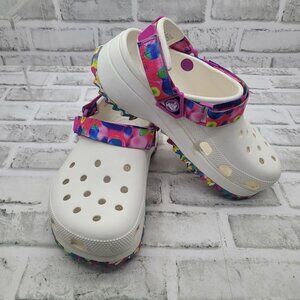 Crocs Classic Hiker Solarized Chunky Platform White Tie Dye Women's 8